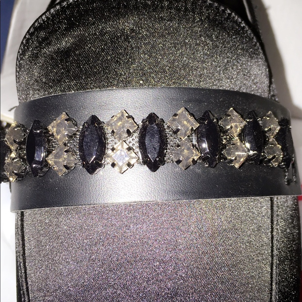Black With Gemstones Loafers / Mules Brand New-B7 - Picture 5 of 8